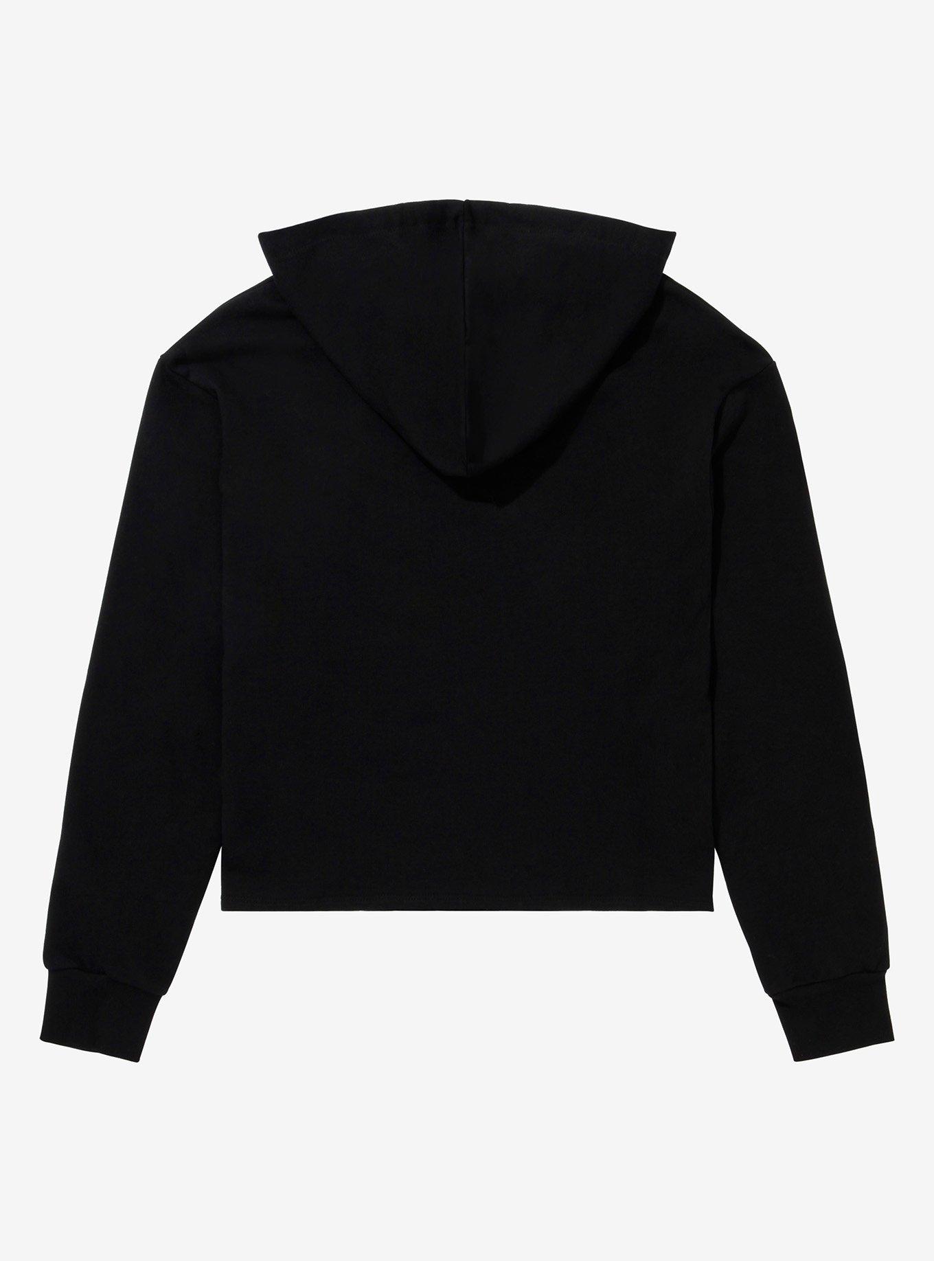 Floral Skull Girls Hoodie, BLACK, alternate