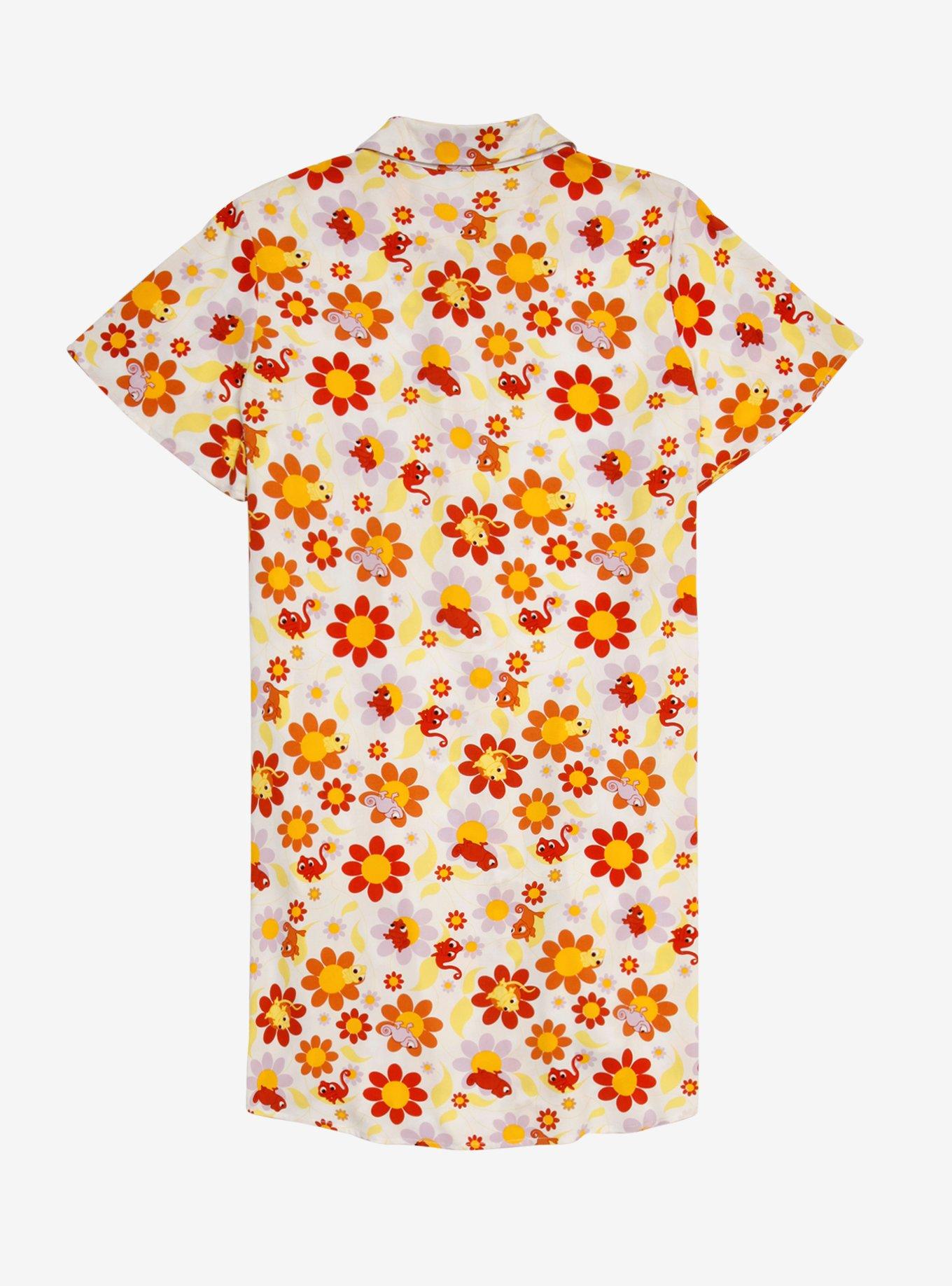 Her Universe Disney Tangled Pascal Button-Front Floral Dress - BoxLunch Exclusive, MULTI, alternate