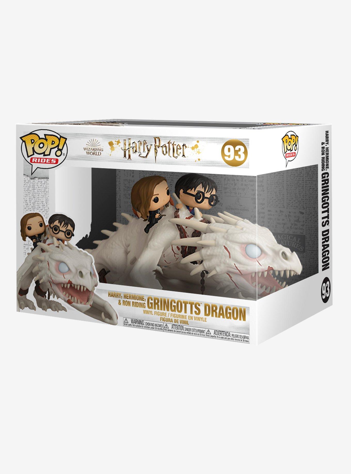 Funko Harry Potter Pop! Rides Harry Hermione & Ron Riding Gringott's Dragon Vinyl Figure, , alternate