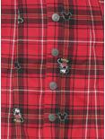 Disney Mickey Mouse Plaid Pleated Skirt, RED, alternate