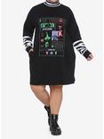 The Nightmare Before Christmas Oogie's Crew Mock Neck Long-Sleeve T-Shirt Dress Plus Size, BLACK, alternate