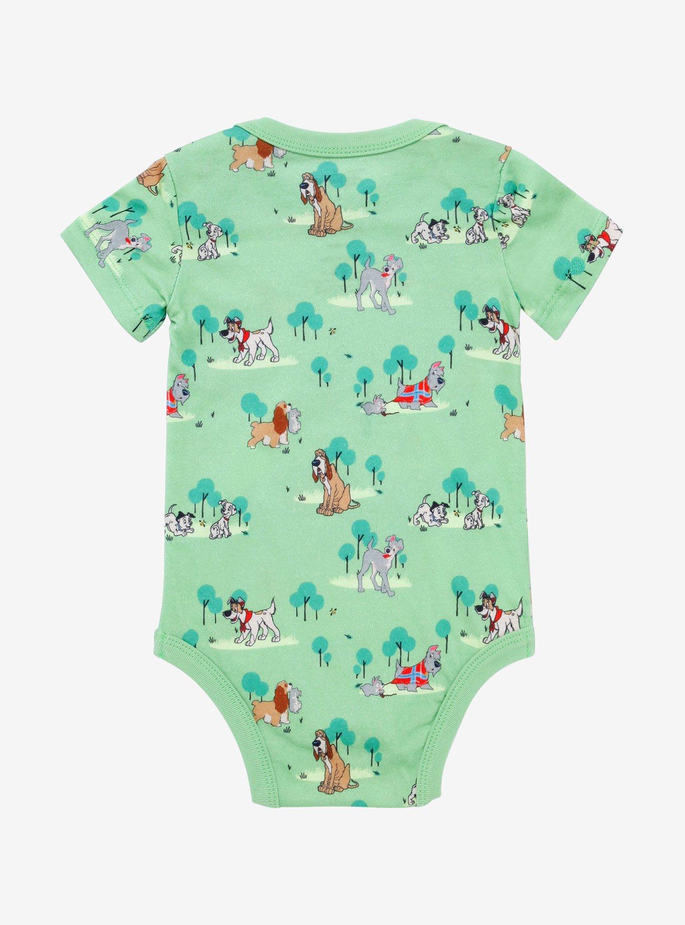 Our Universe Disney Dogs Infant One-Piece, GREEN, alternate