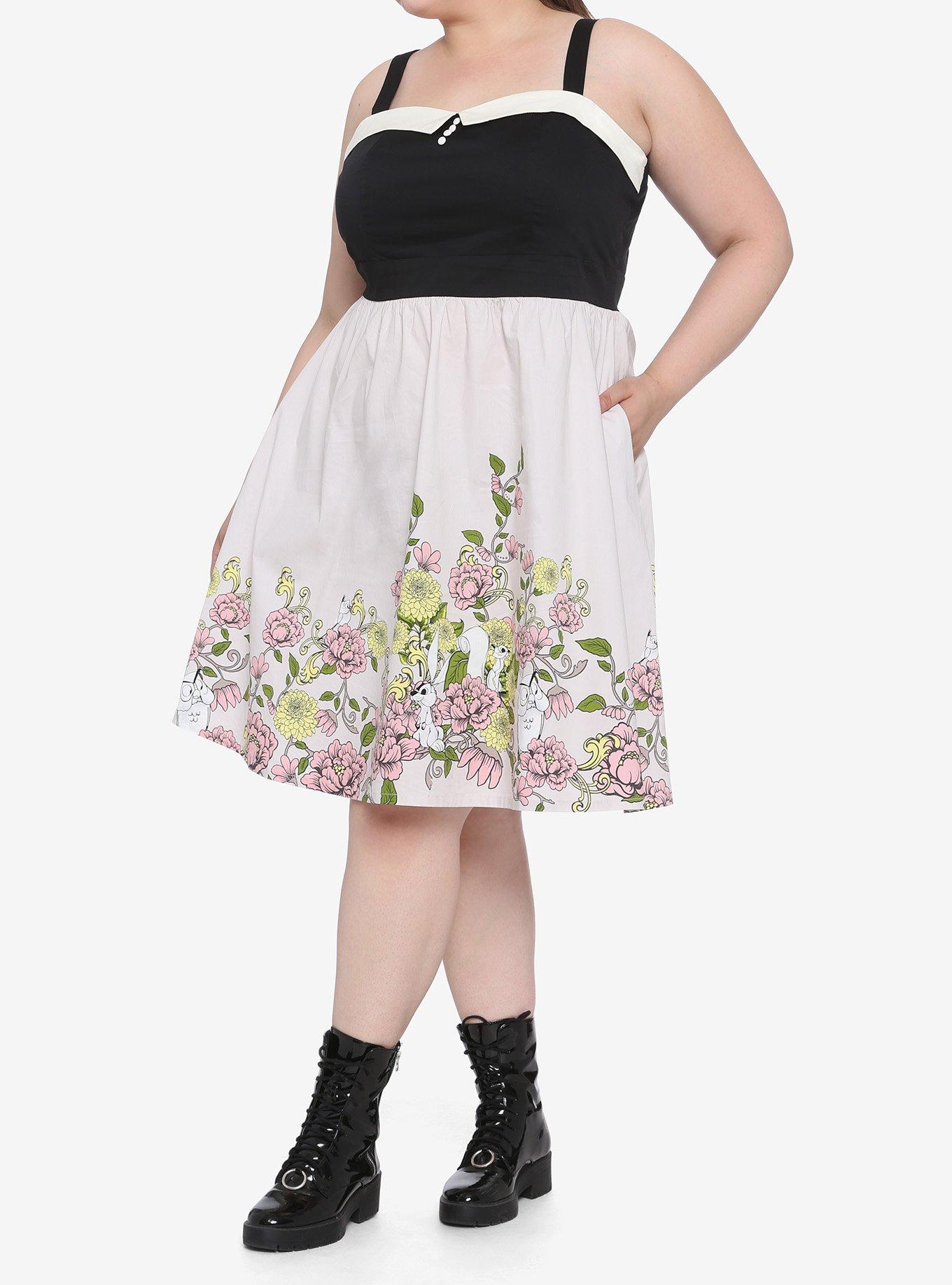 Her Universe Disney Sleeping Beauty Floral Retro Dress Plus Size, GREY, alternate