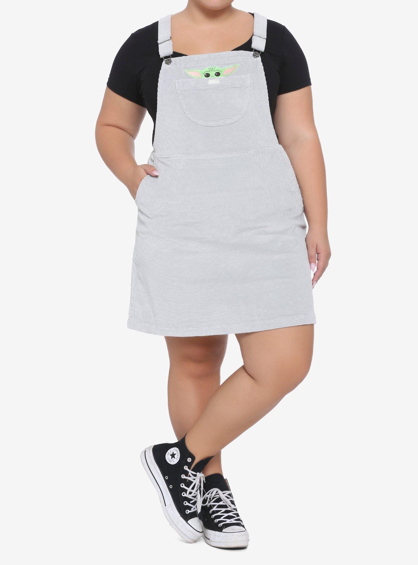 Her Universe Star Wars The Mandalorian The Child Corduroy Skirtall Plus Size, LIGHT GREY, alternate