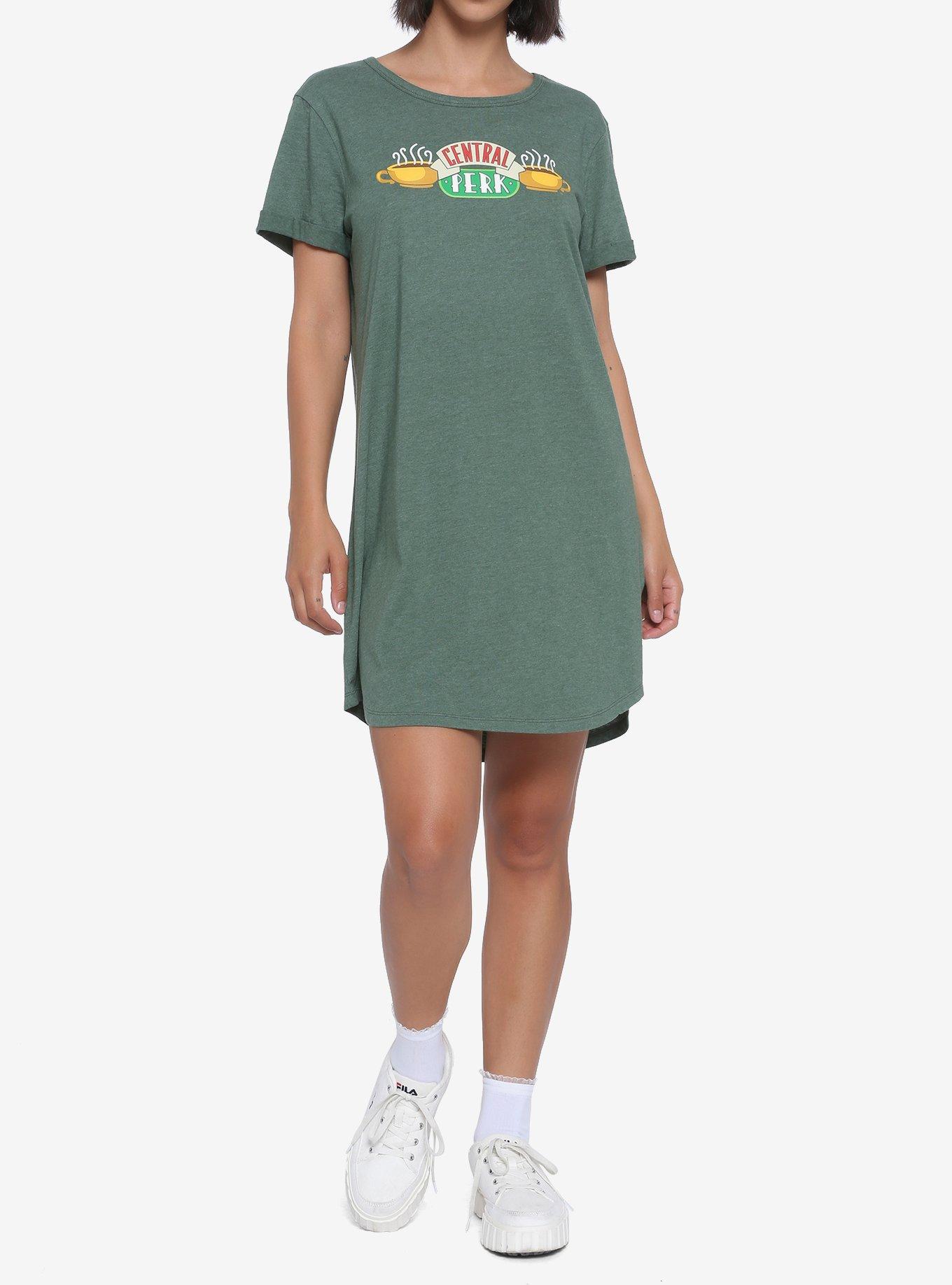 Friends Central Perk T-Shirt Dress, GREEN HEATHER, alternate
