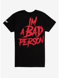 Xanman I'm A Bad Person Album Art T-Shirt, BLACK, alternate