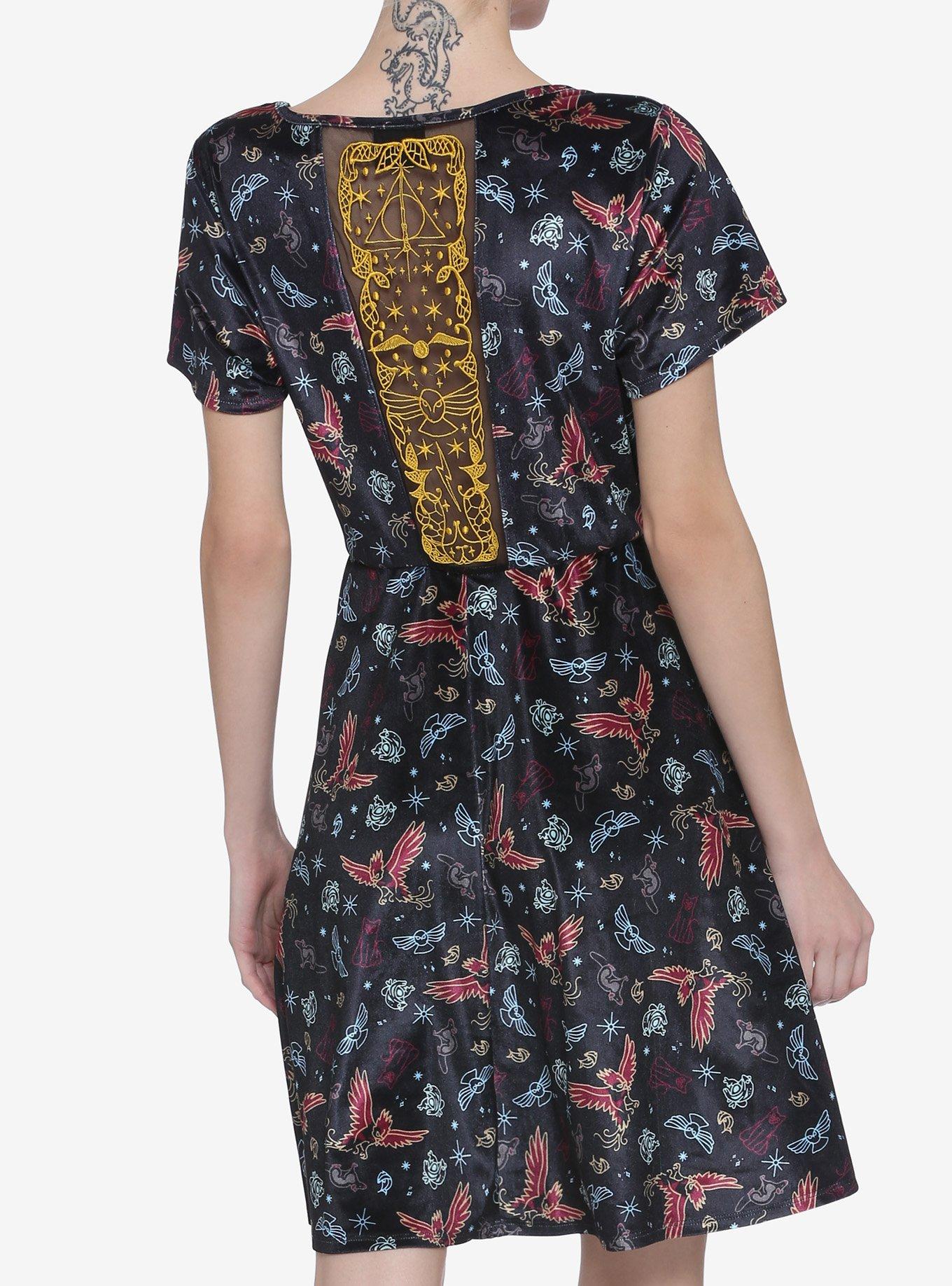 Harry Potter Pets Lace Back Velvet Dress, MULTI, alternate