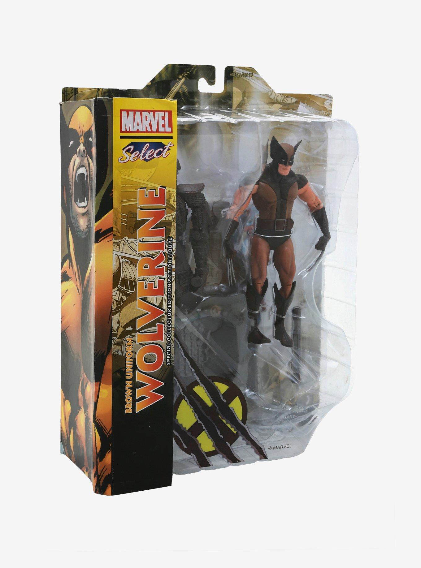 Diamond Select Toys Marvel Select Brown Uniform Wolverine Collectible Action Figure, , alternate