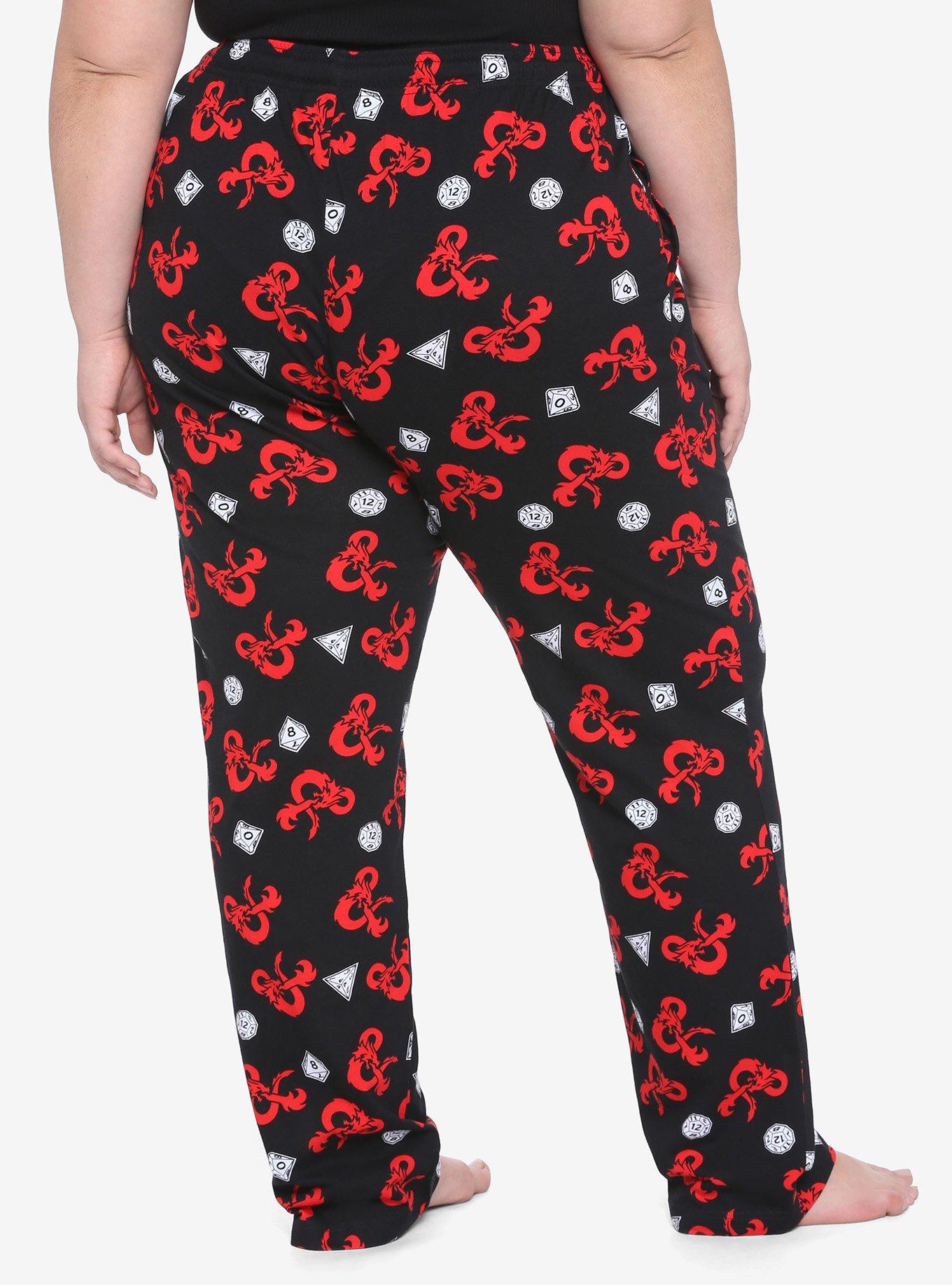 Dungeons & Dragons Black & Red Girls Pajama Pants Plus Size, MULTI, alternate