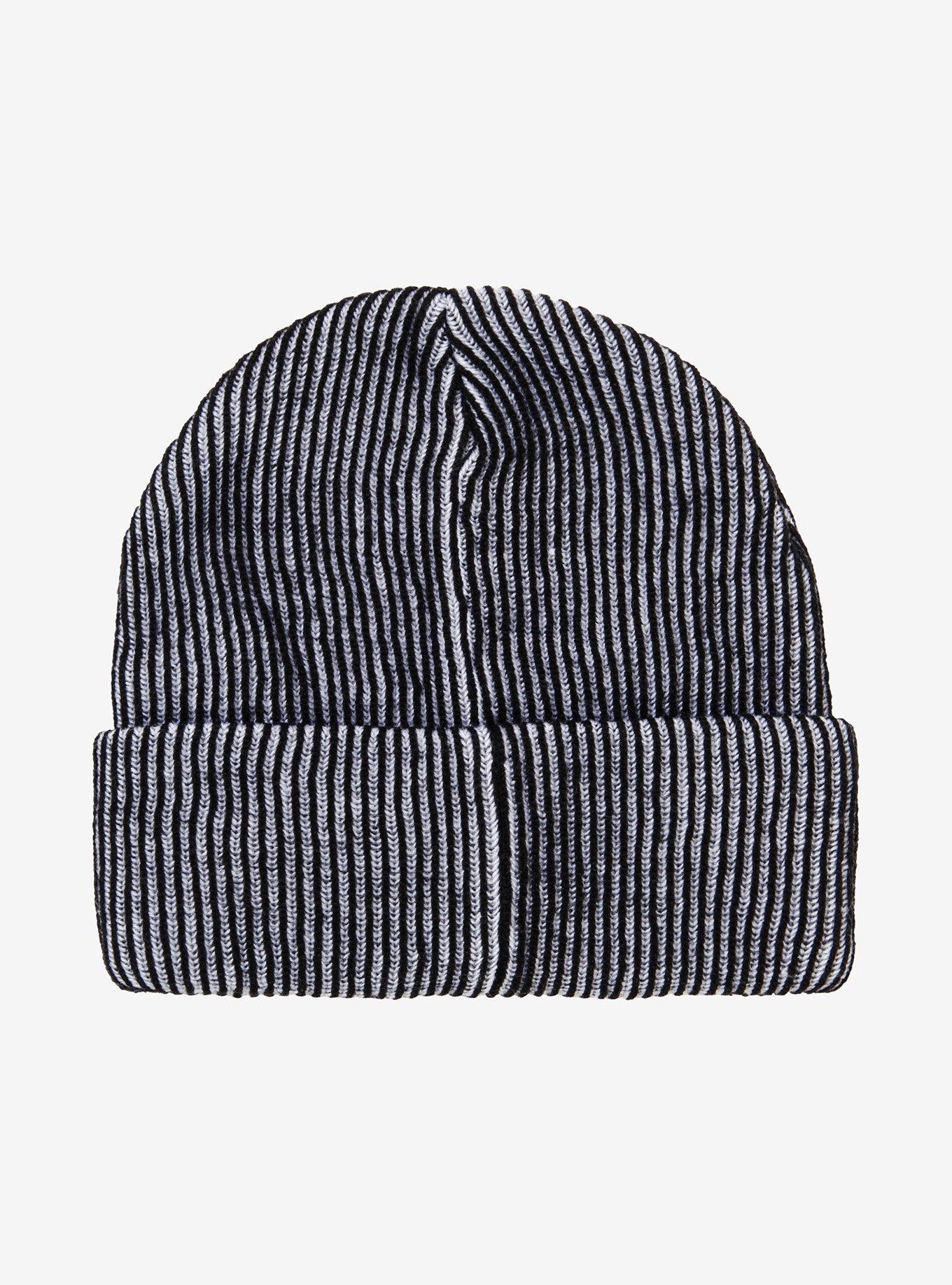 Beetlejuice Black & Grey Stripe Beanie, , alternate