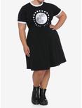 Moon Phase Ringer Skater Dress Plus Size, BLACK, alternate