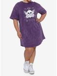 Butterfly Skull Purple Washed T-Shirt Dress Plus Size, MULTI, alternate