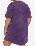 Butterfly Skull Purple Washed T-Shirt Dress Plus Size, MULTI, alternate