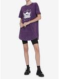 Butterfly Skull Purple Washed T-Shirt Dress, MULTI, alternate