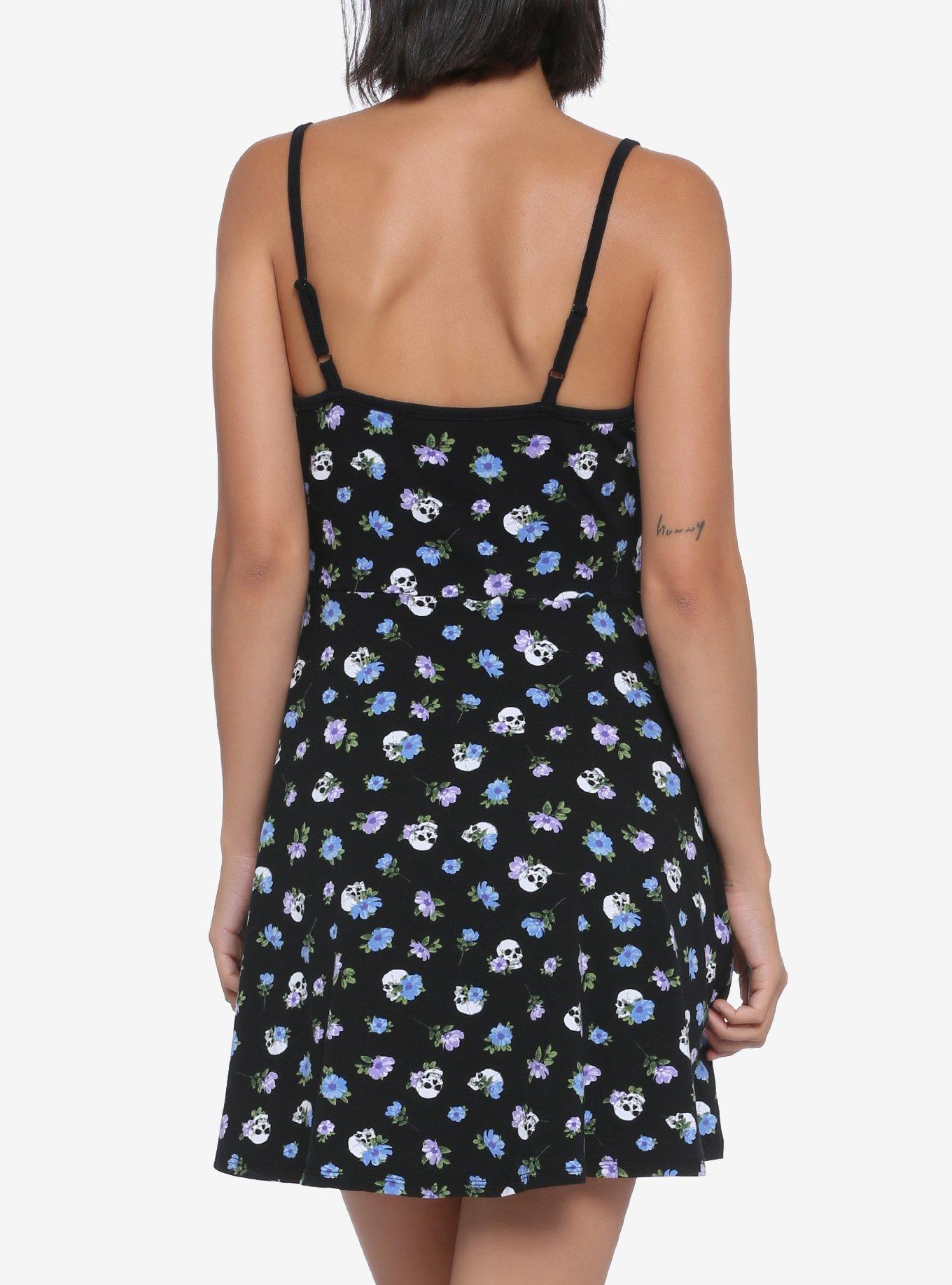 Floral Skulls Strappy Dress, MULTI, alternate