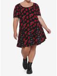 Red Roses Scoop Neck Dress Plus Size, MULTI, alternate