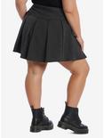 Pinstripe D-Ring Pleated Skirt Plus Size, PINSTRIPE, alternate