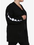 Embroidered Moon Phase Girls Open Cardigan Plus Size, MULTI, alternate
