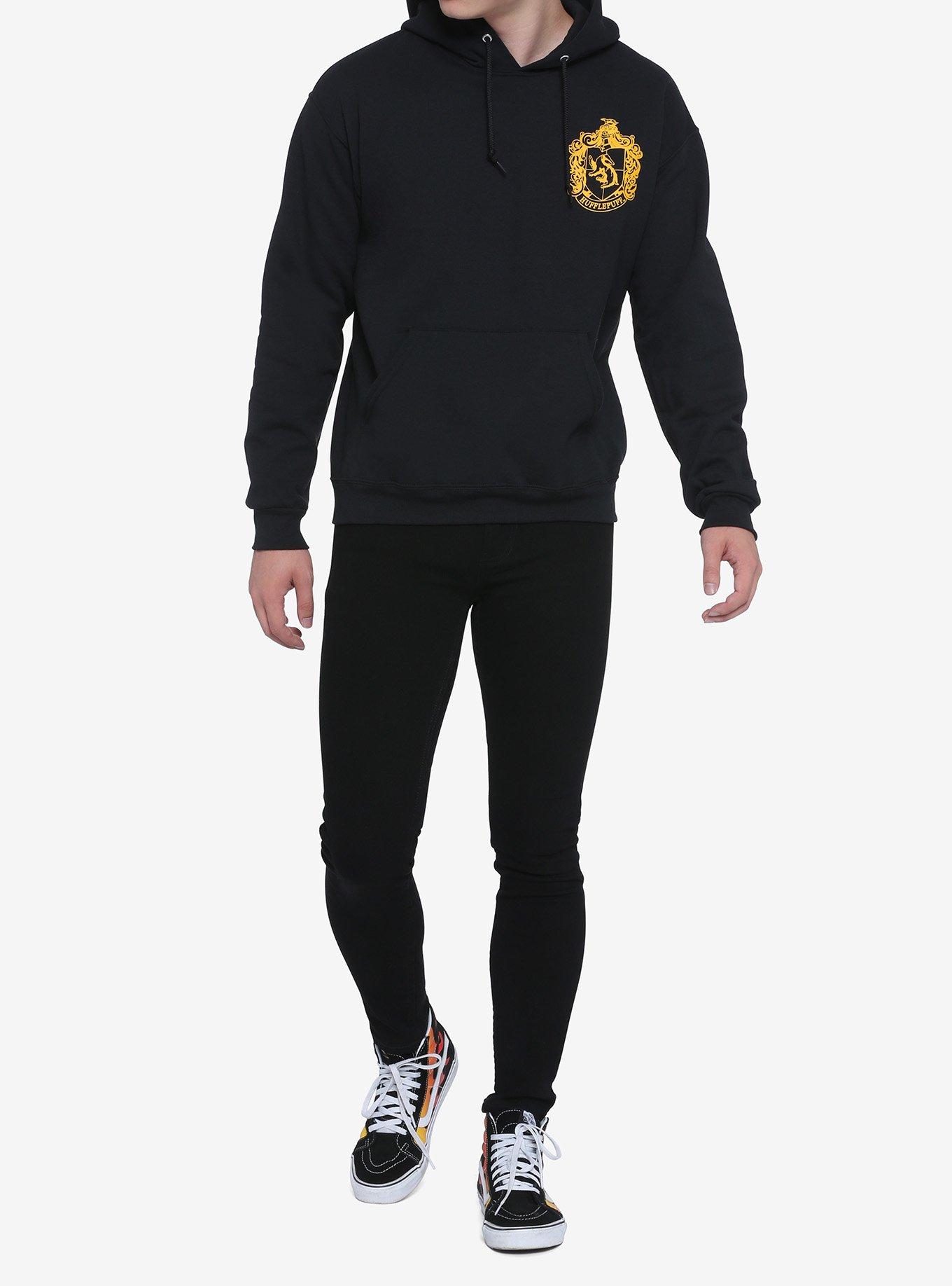 Harry Potter Hogwarts Hufflepuff Crest Hoodie, YELLOW, alternate
