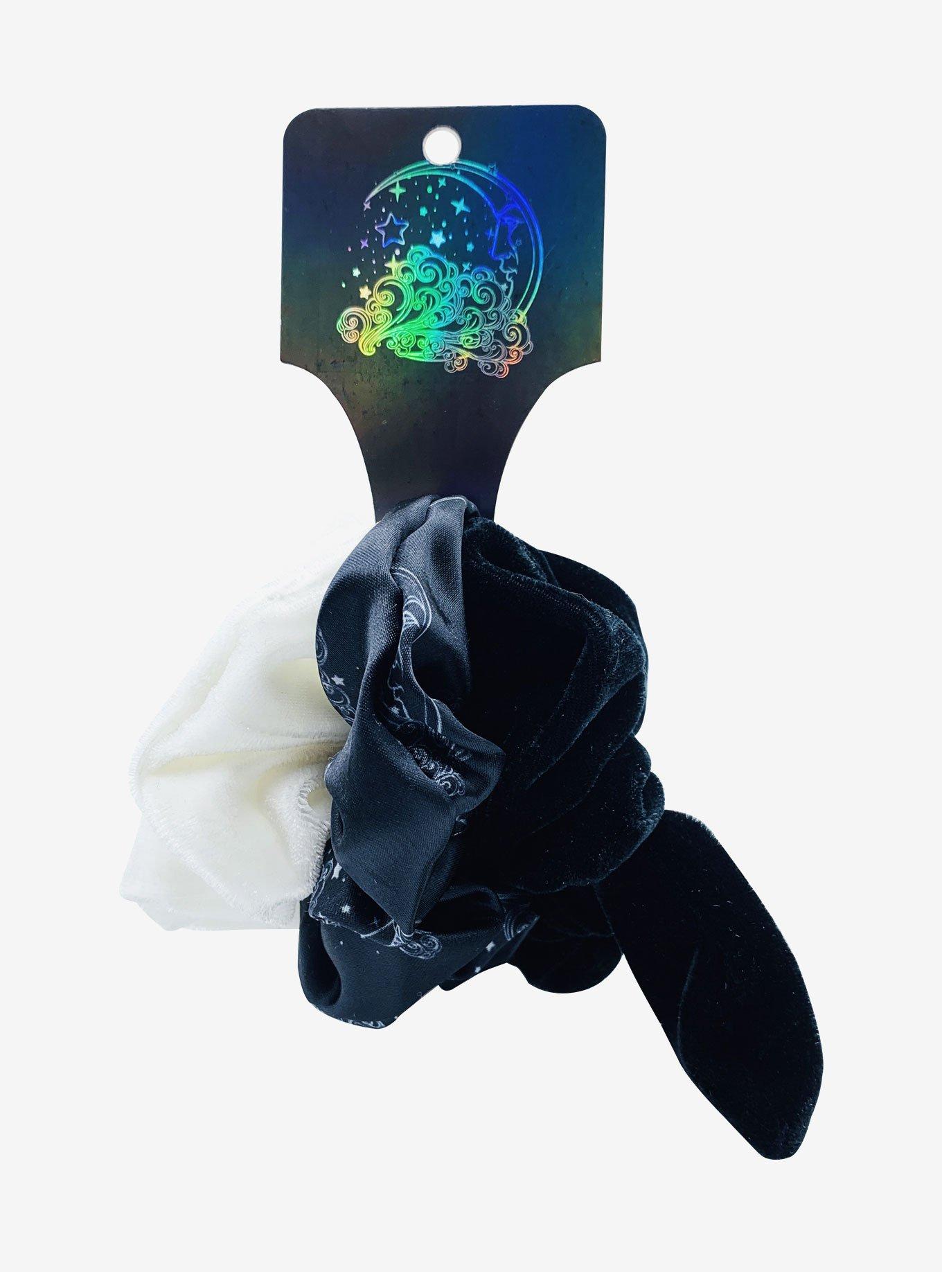 Celestial Black Velvet Bow Scrunchie Set, , hi-res