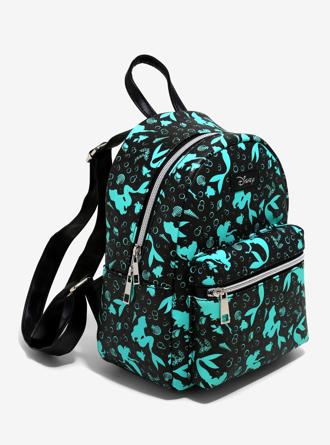 Loungefly Disney The Little Mermaid Teal Silhouette Mini Backpack, , alternate