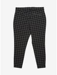 Black & Grey Plaid Ultra Hi-Rise Skinny Pants Plus Size, PLAID - BLACK, alternate