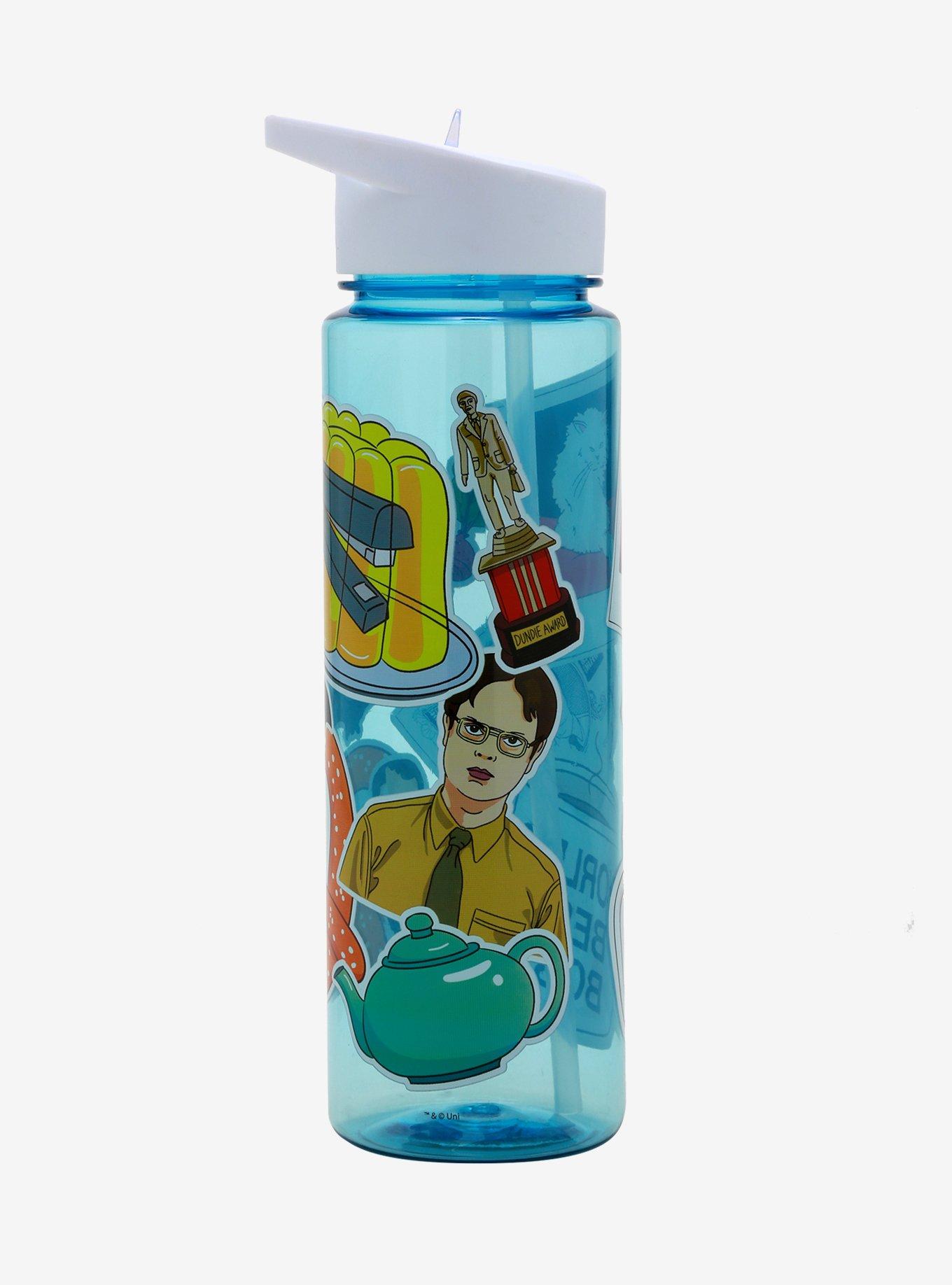 The Office Sticker Icons Water Bottle, , alternate