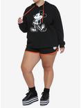Disney Mickey Mouse Halloween Skeleton Girls Crop Hoodie Plus Size, BLACK, alternate