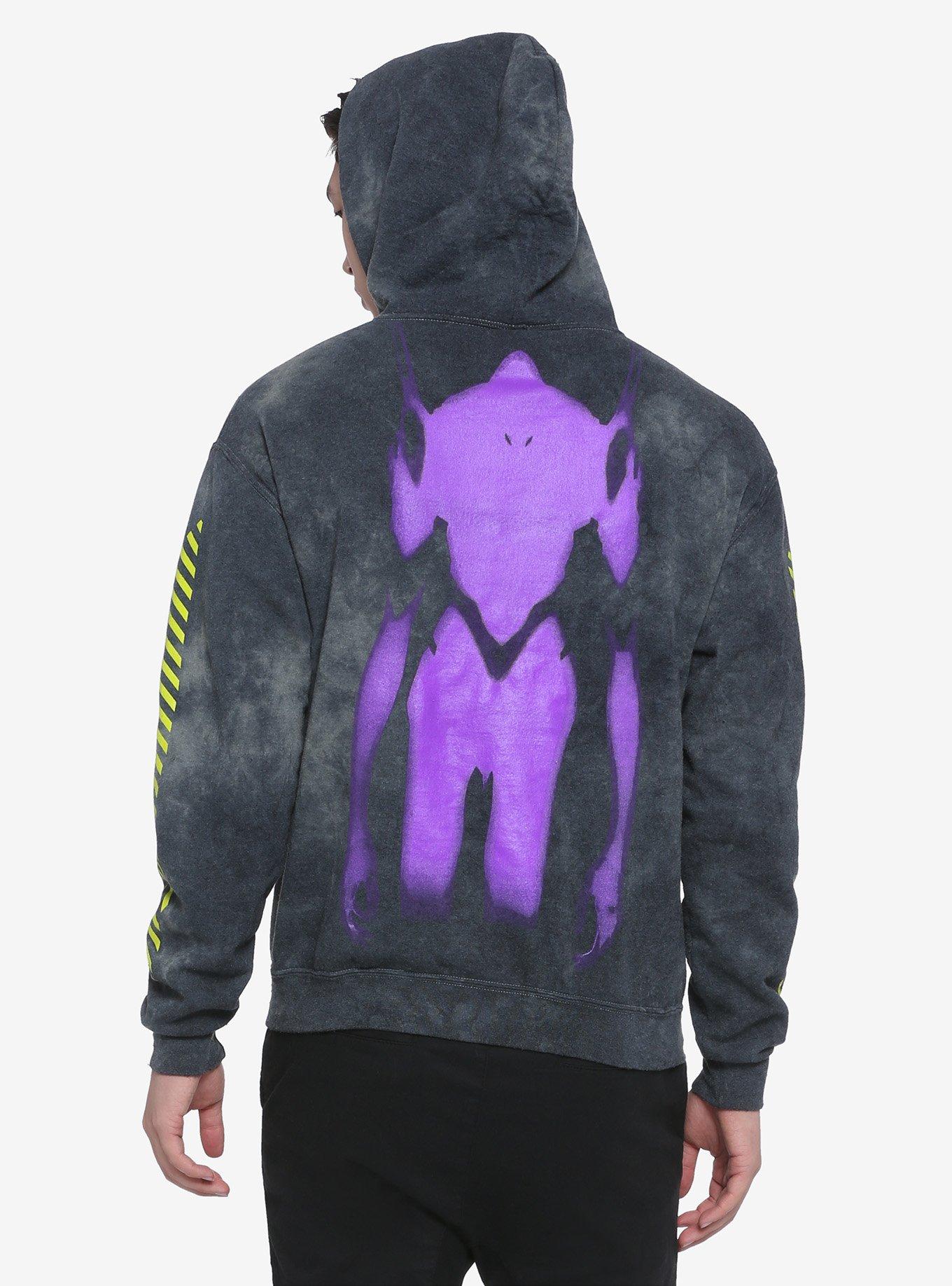 Neon Genesis Evangelion Silhouette Washed Hoodie, MULTI, alternate