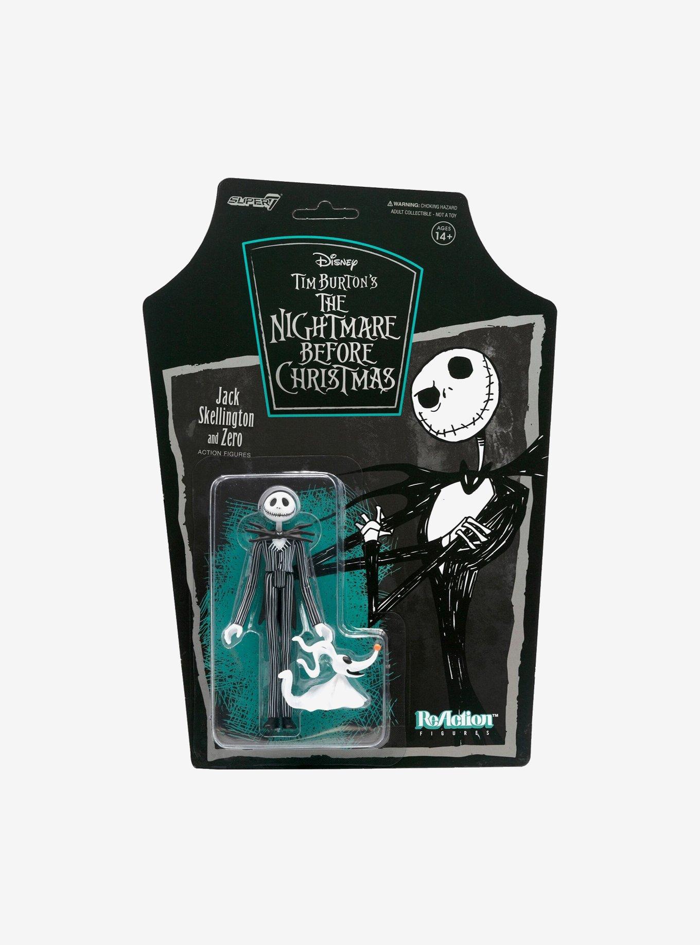 Super7 ReAction The Nightmare Before Christmas Jack Skellington & Zero Collectible Action Figures, , alternate