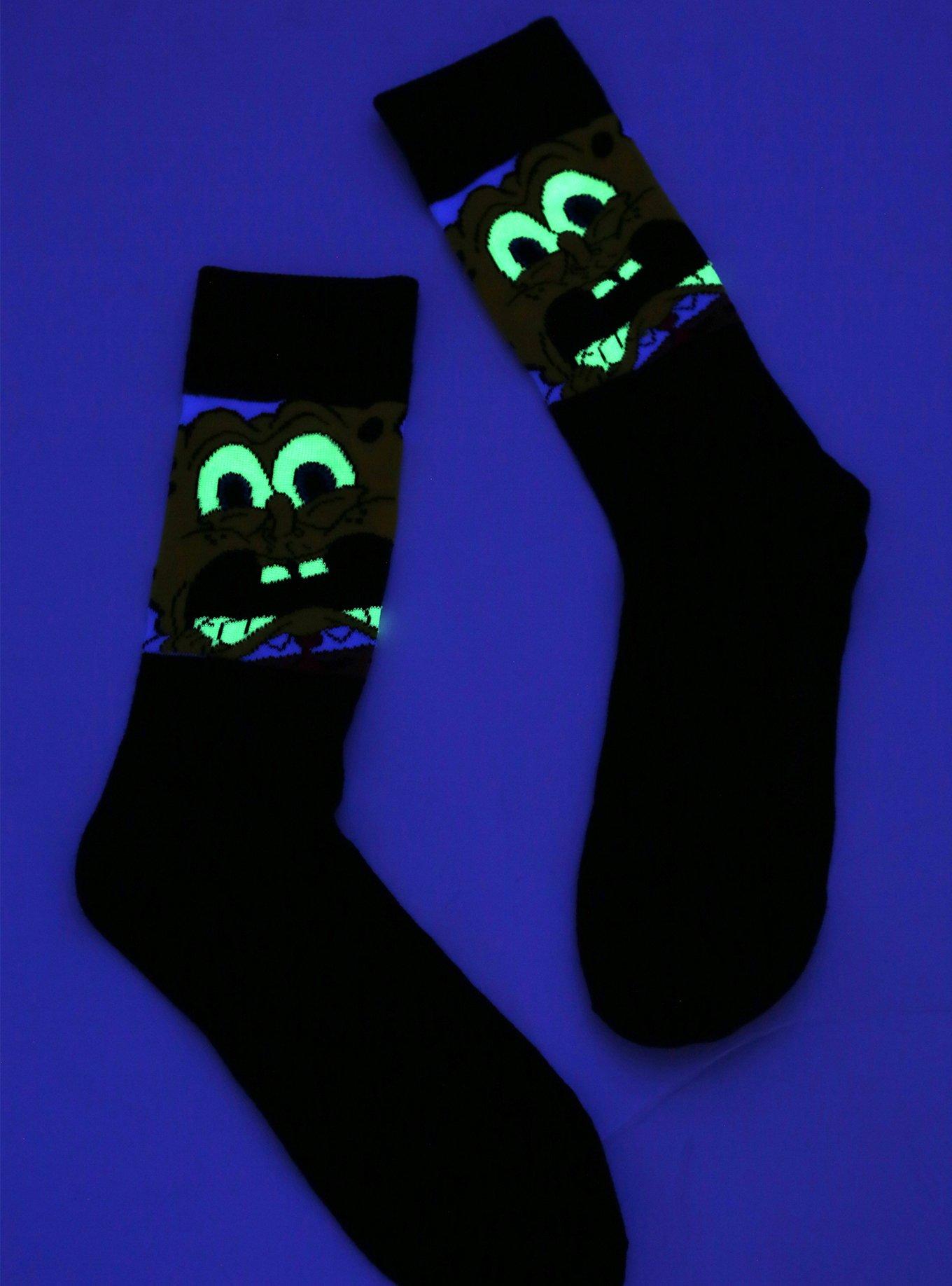SpongeBob SquarePants Glow-In-The-Dark Crew Socks, , alternate