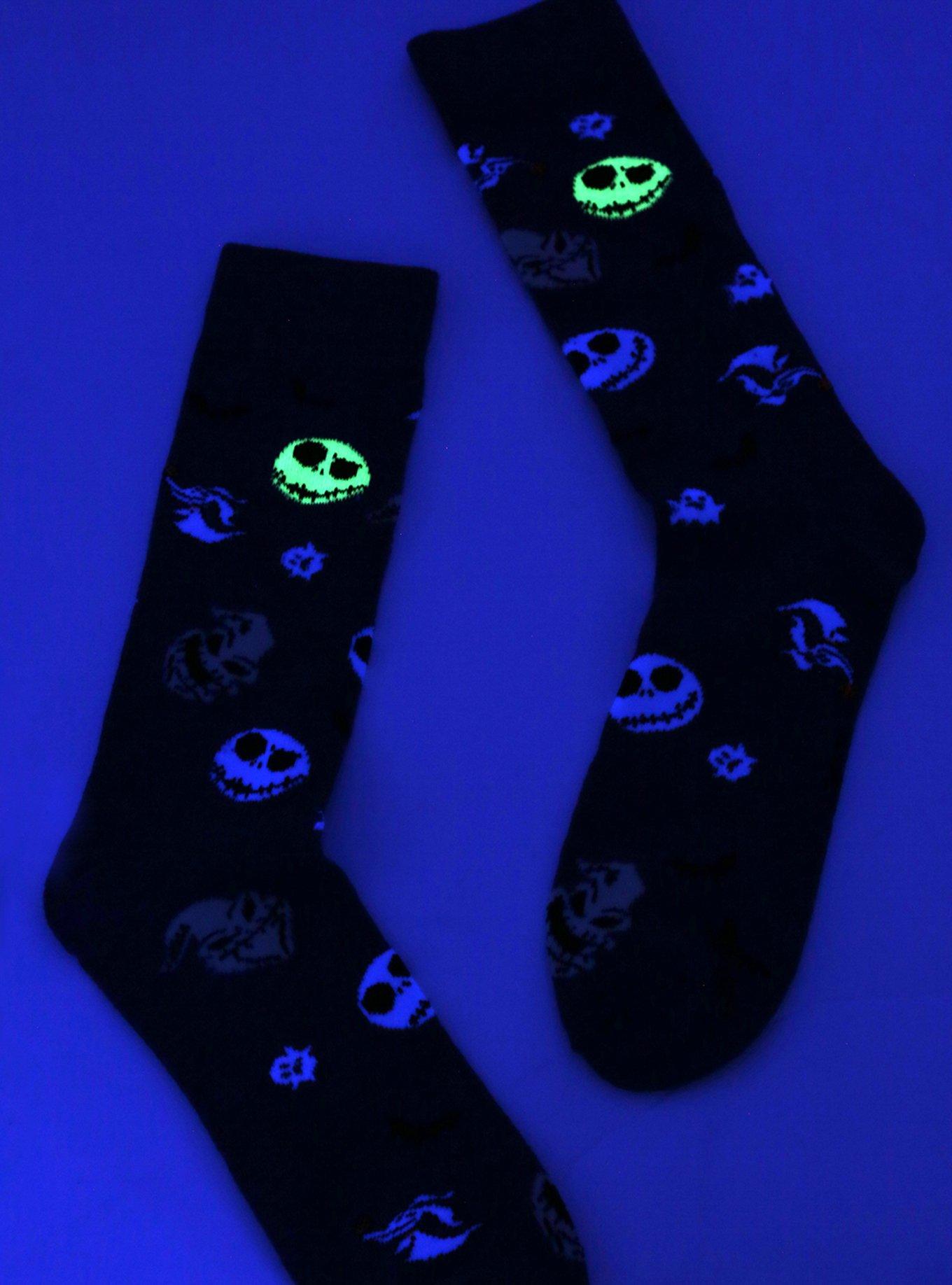 The Nightmare Before Christmas Glow-In-The-Dark Crew Socks, , alternate