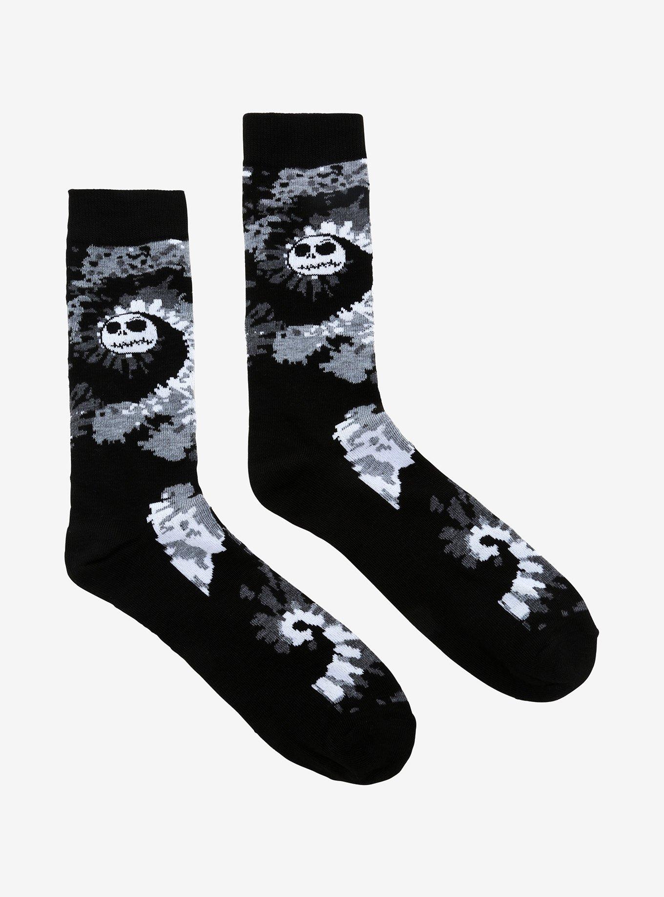 The Nightmare Before Christmas Jack Spiral Tie-Dye Crew Socks, , alternate