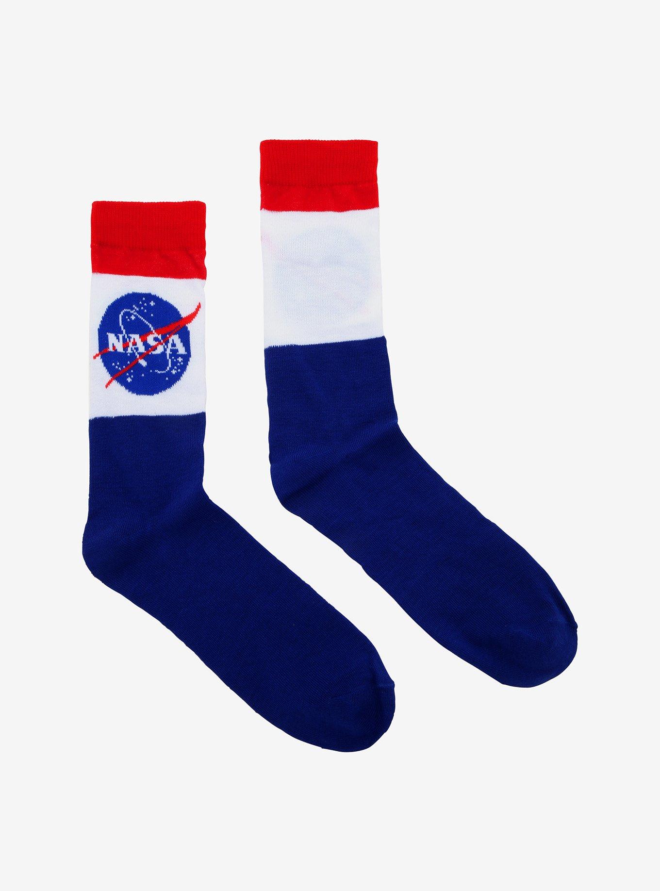NASA Logo Color-Block Crew Socks, , alternate