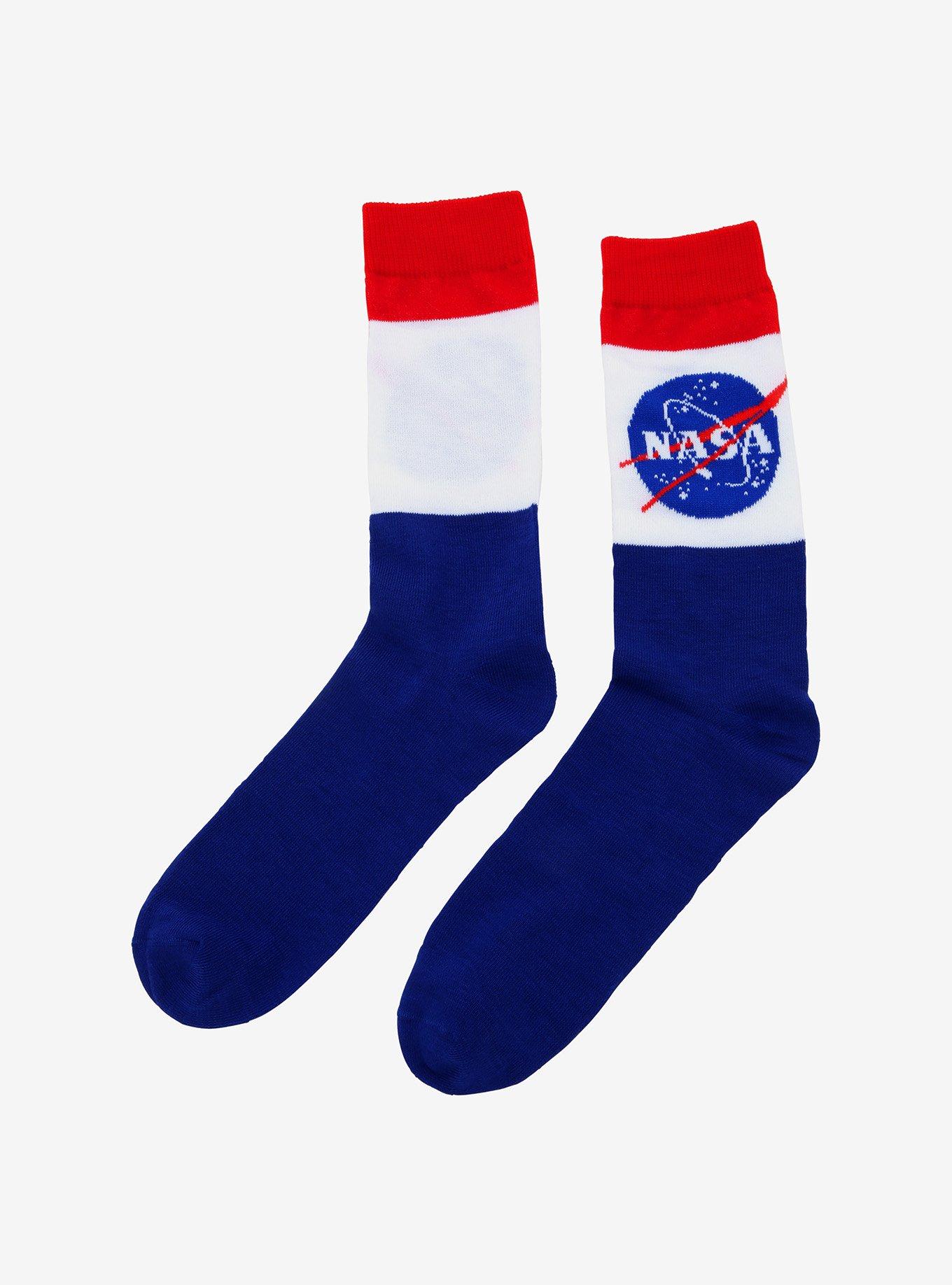 NASA Logo Color-Block Crew Socks, , alternate