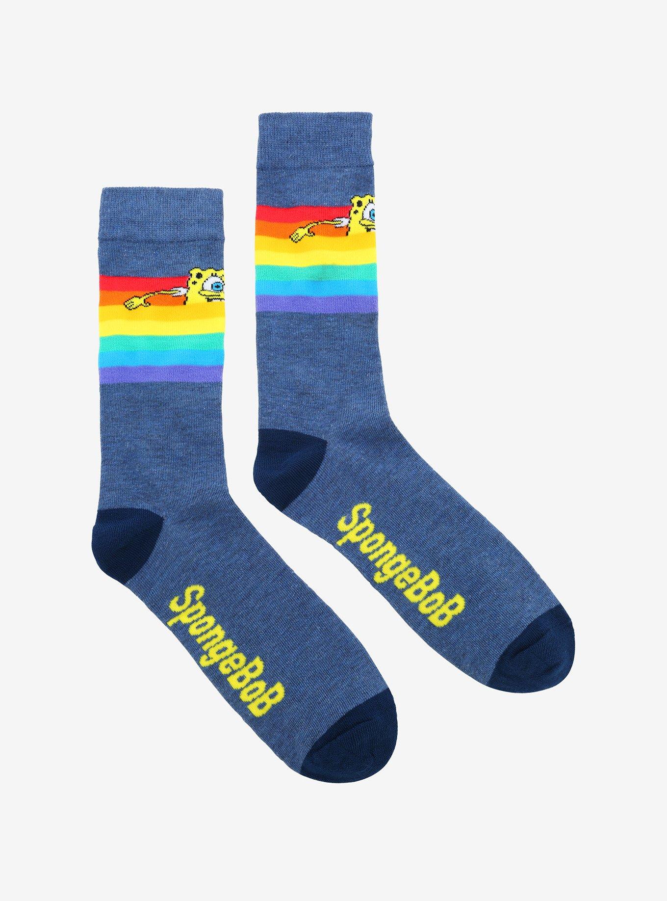 SpongeBob SquarePants Rainbow Crew Socks, , alternate