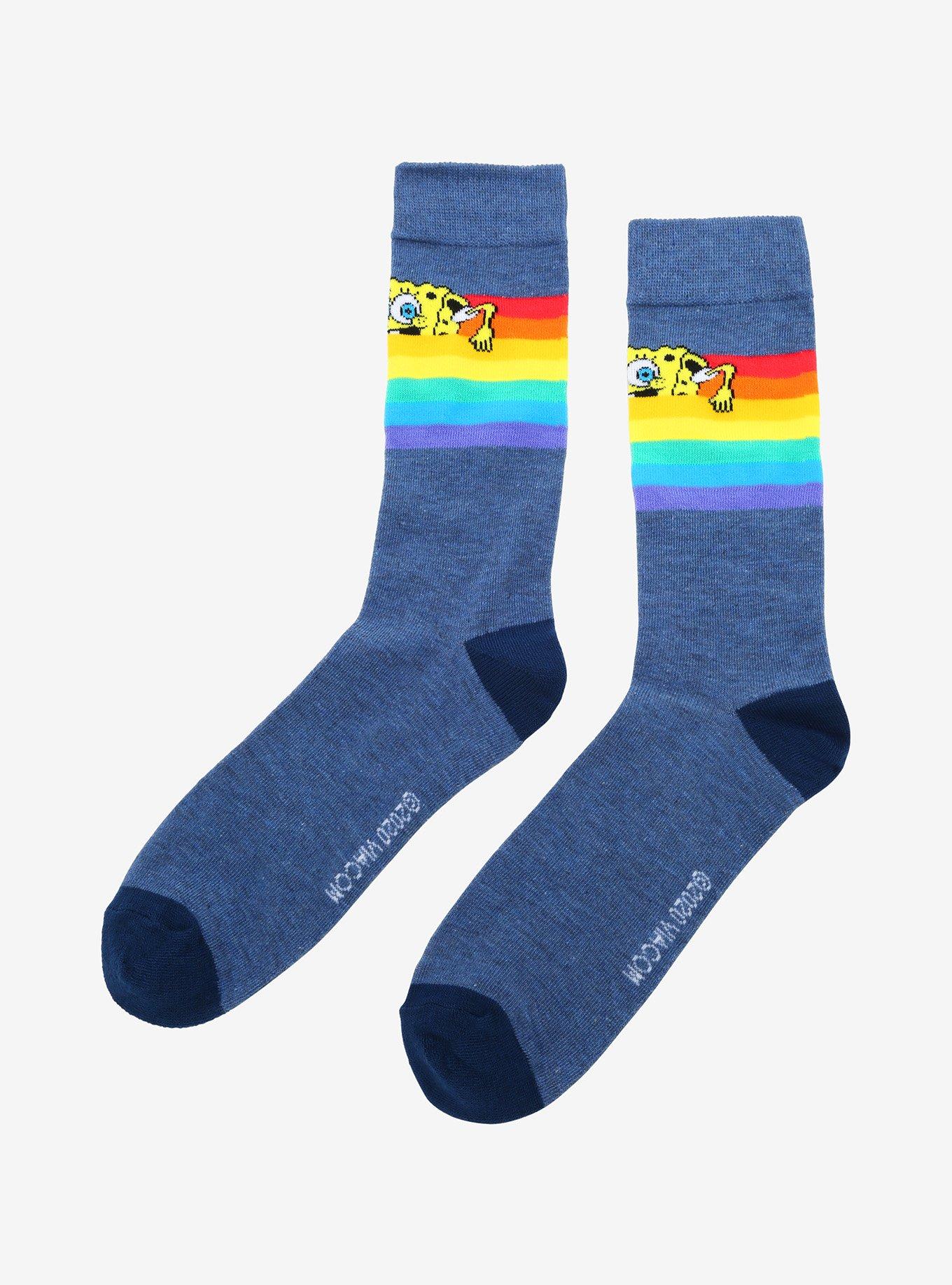 SpongeBob SquarePants Rainbow Crew Socks, , alternate