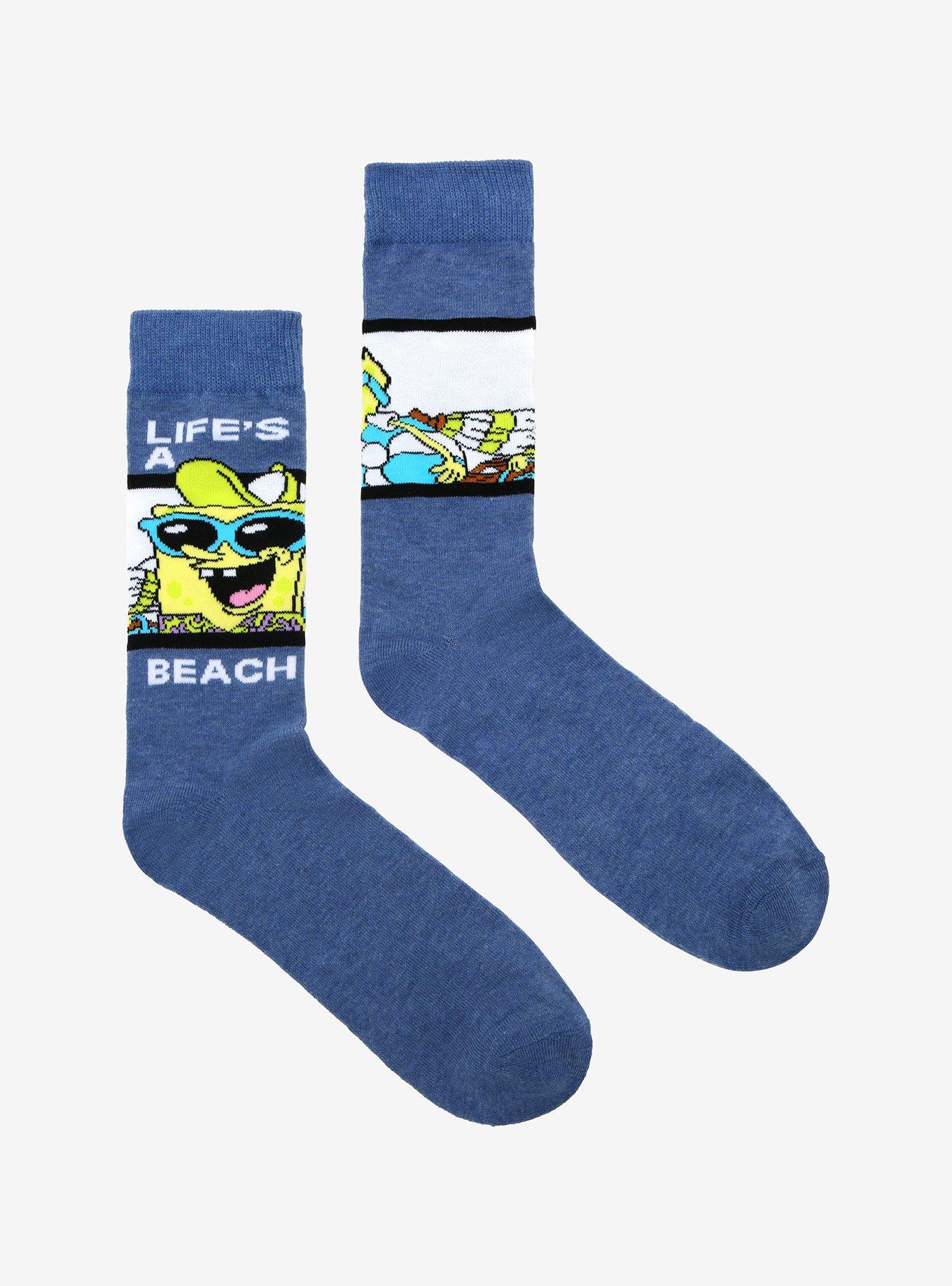SpongeBob SquarePants Life's A Beach Crew Socks, , alternate - view 2
