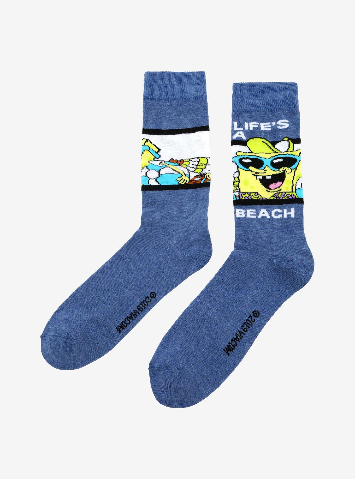 SpongeBob SquarePants Life's A Beach Crew Socks, , alternate