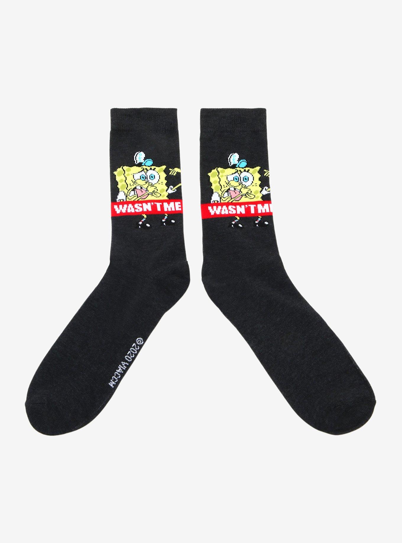 SpongeBob SquarePants Wasn't Me Crew Socks, , alternate