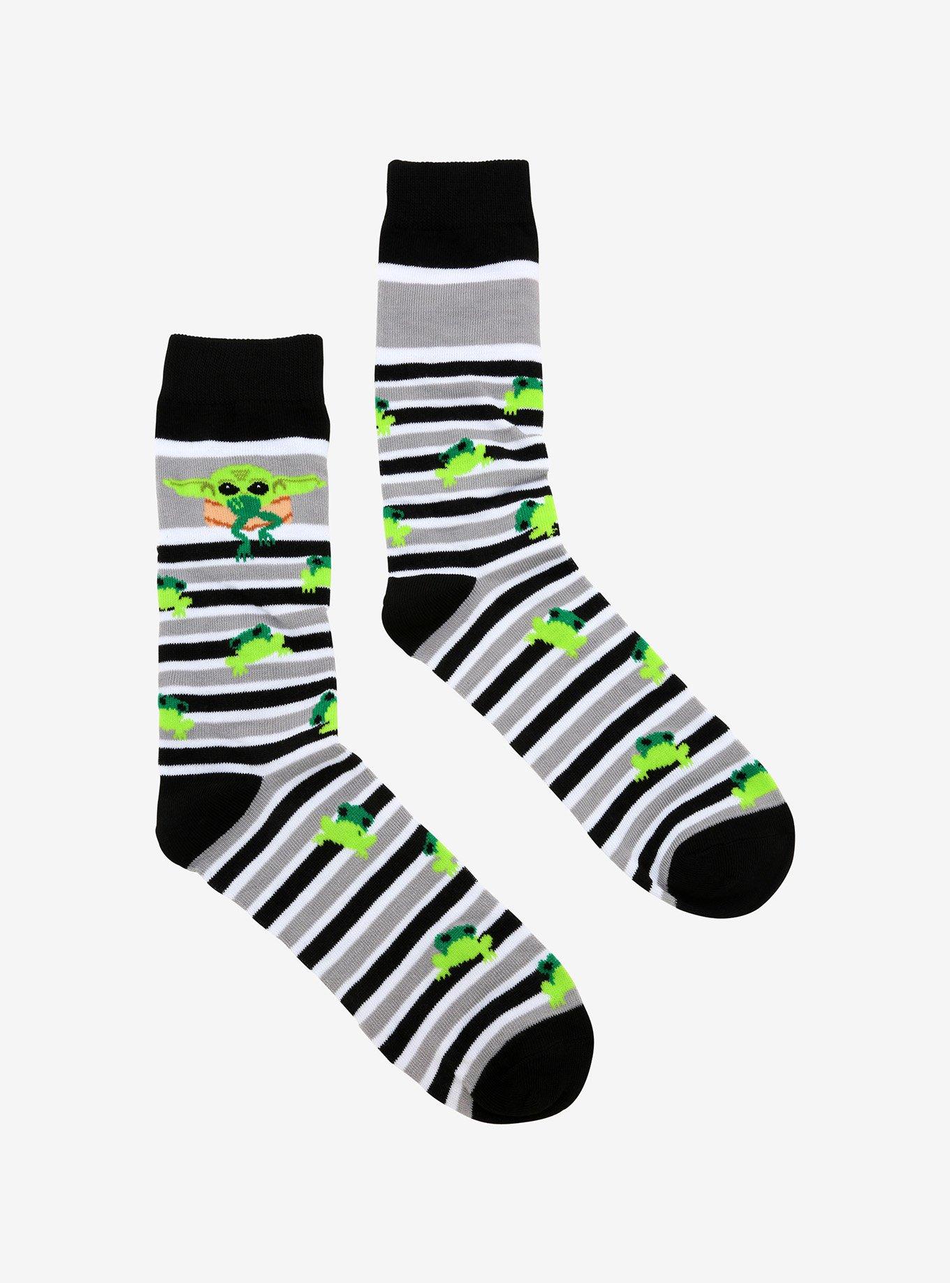 Star Wars The Mandalorian The Child Frog Stripe Crew Socks, , alternate