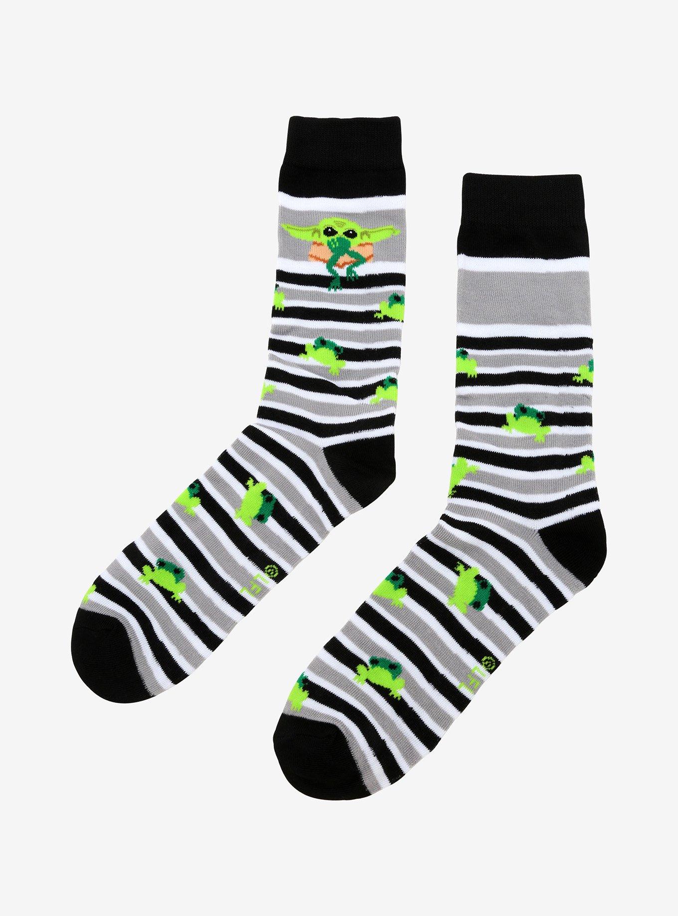 Star Wars The Mandalorian The Child Frog Stripe Crew Socks, , alternate