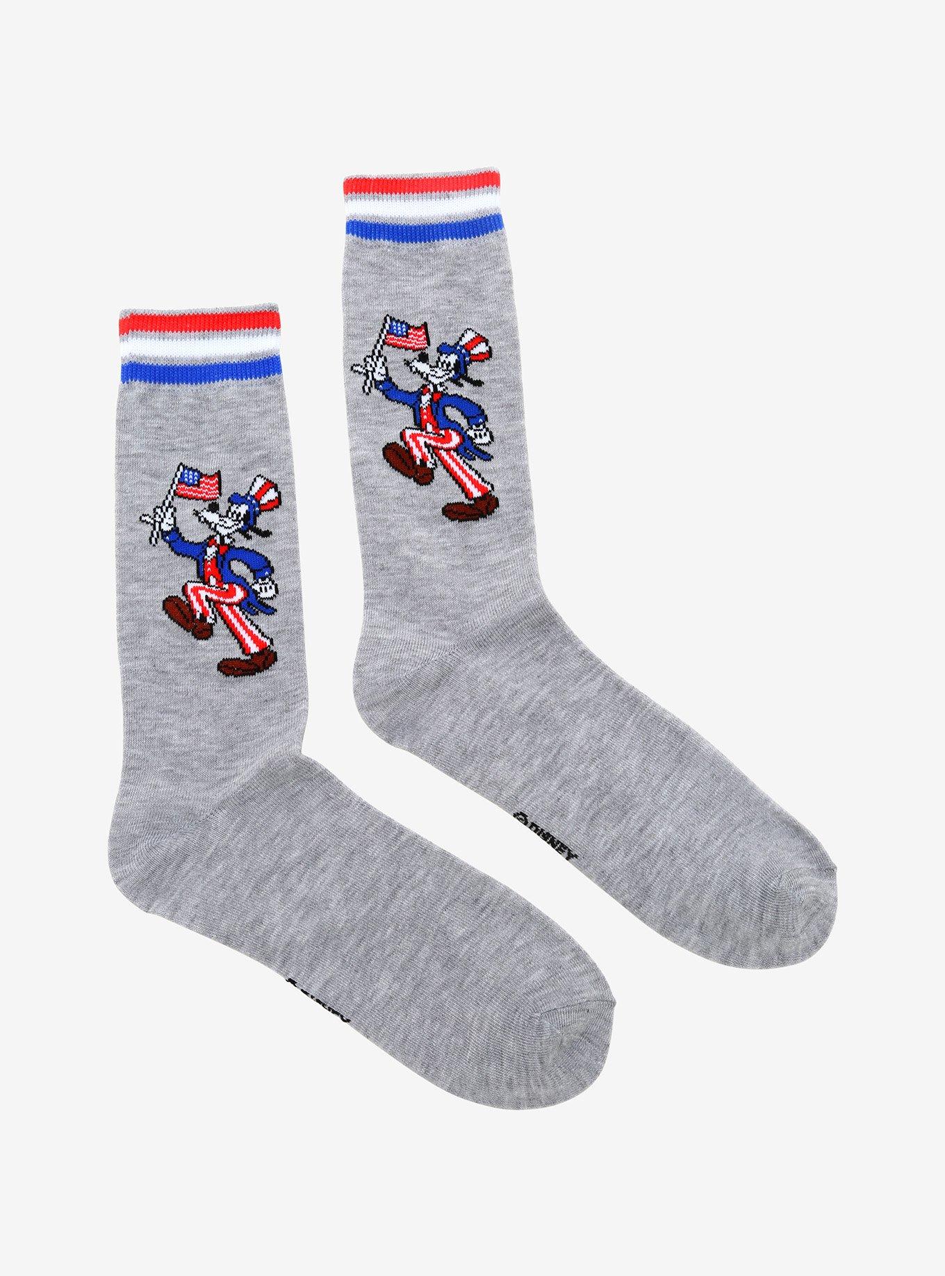 Disney Goofy Red, White & Blue Crew Socks, , alternate
