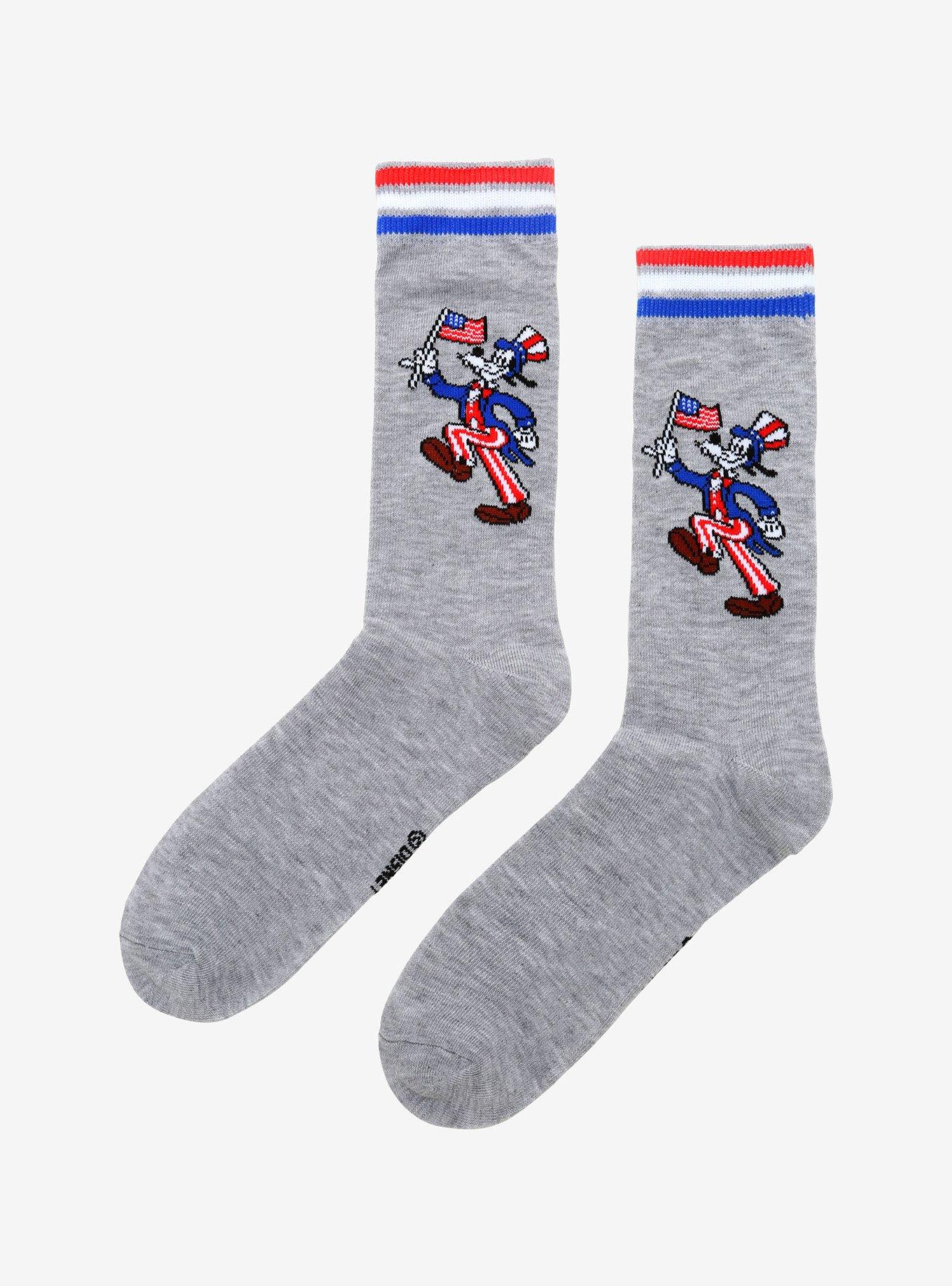 Disney Goofy Red, White & Blue Crew Socks, , alternate
