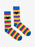 Disney Mickey Mouse Rainbow Stripe Crew Socks, , alternate