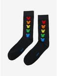 Disney Mickey Mouse Rainbow Icon Crew Socks, , alternate
