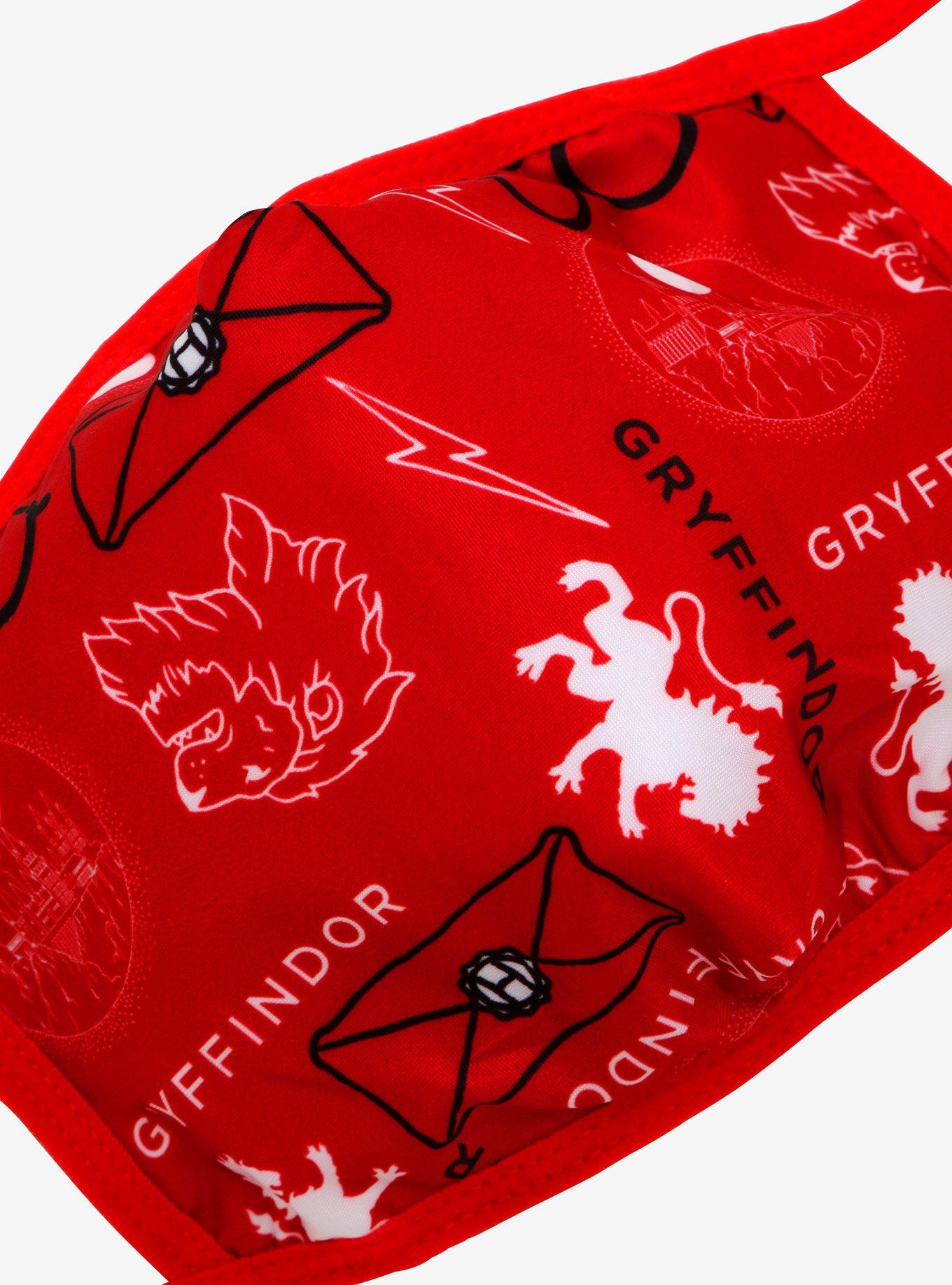 Harry Potter Red Gryffindor Icons Fashion Face Mask With Filter Pocket, , alternate