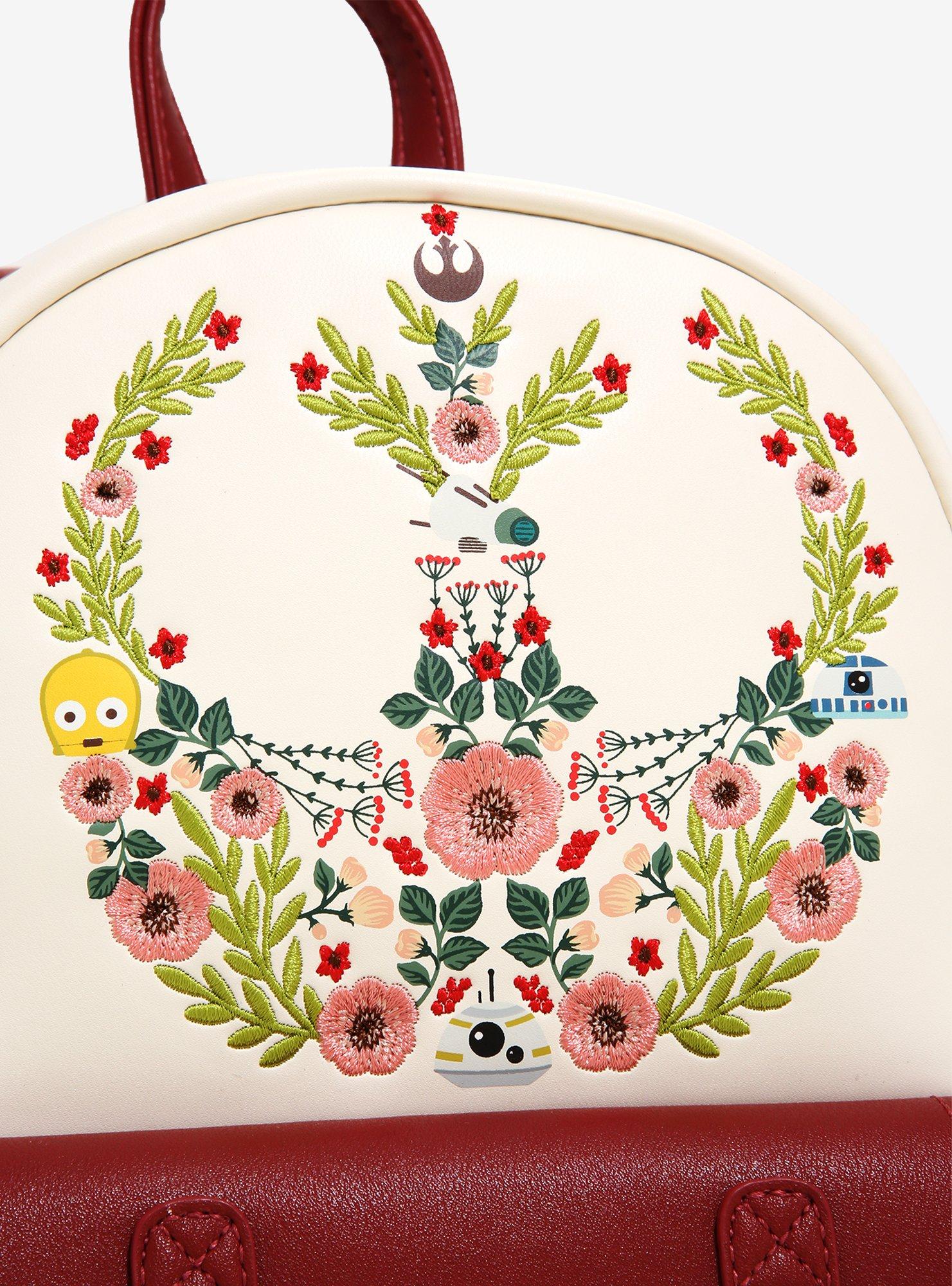 Loungefly Star Wars Floral Rebel Symbol 2-Tone Mini Backpack - BoxLunch Exclusive, , alternate