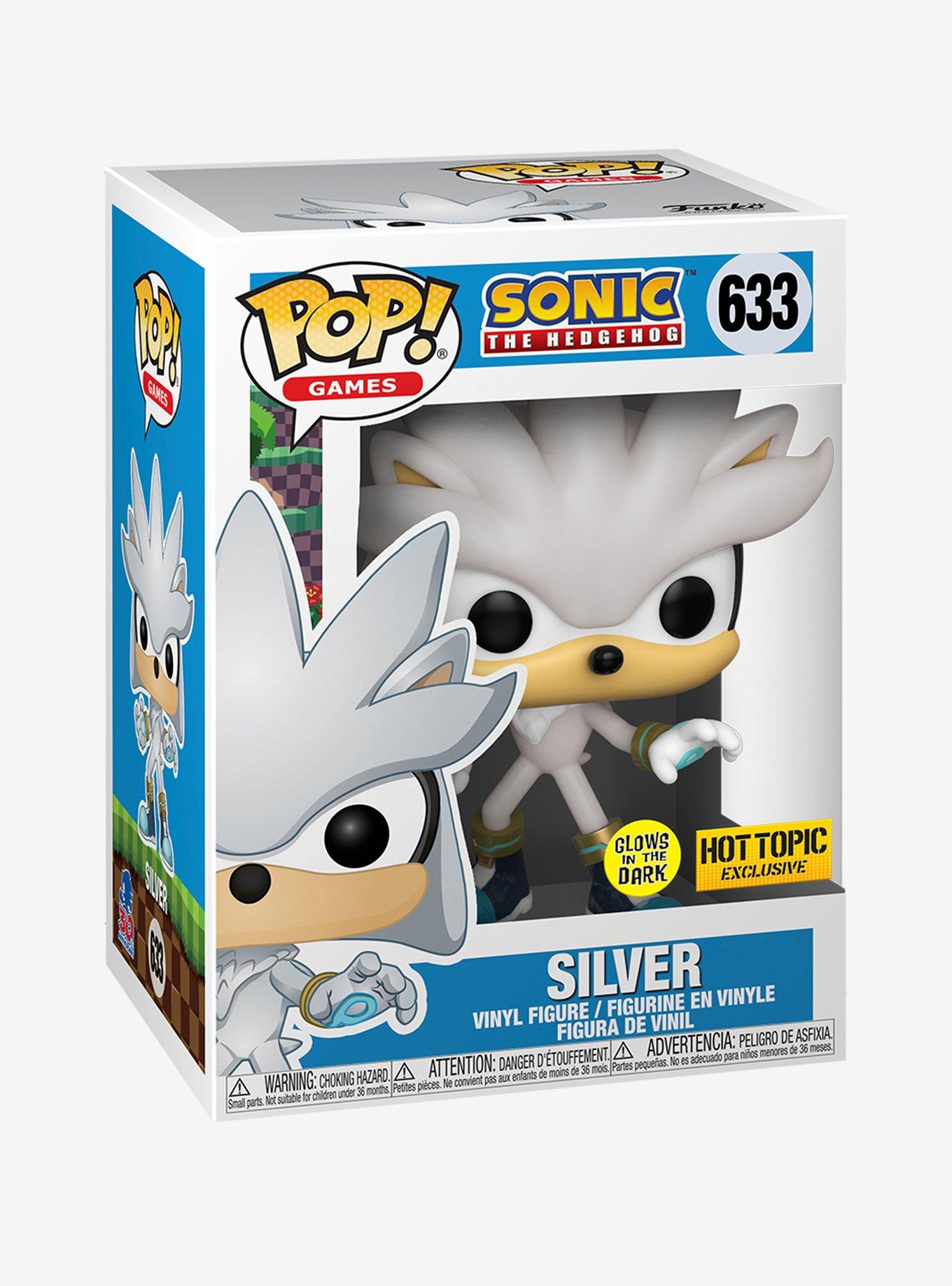 Funko Sonic The Hedgehog Pop! Games Glow-In-The-Dark Silver Vinyl Figure Hot Topic Exclusive, , alternate