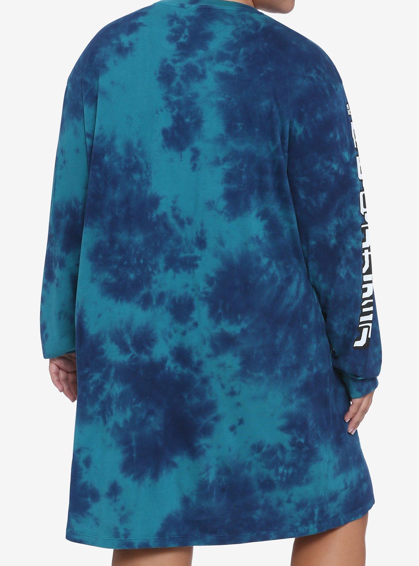 My Hero Academia Deku Tie-Dye Long-Sleeve T-Shirt Dress Plus Size, TIE DYE, alternate